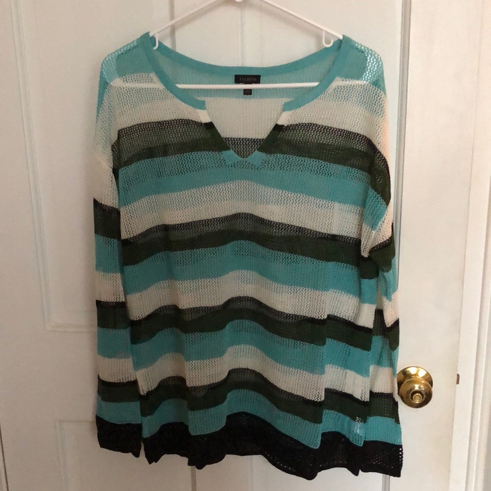 Talbots V-Neck open stitch sweater
